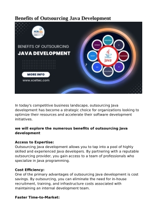 Benefits of Outsourcing Java Development