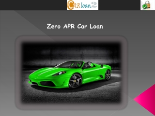 Zero APR Car Loan
