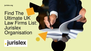 Find The Ultimate UK Law Firms List: Jurislex Organisation