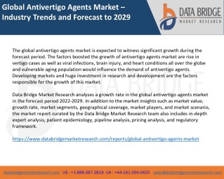 Global Antivertigo Agents Market – Industry Trends and Forecast to 2029