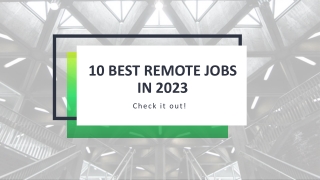 10 Best Remote Jobs in 2023