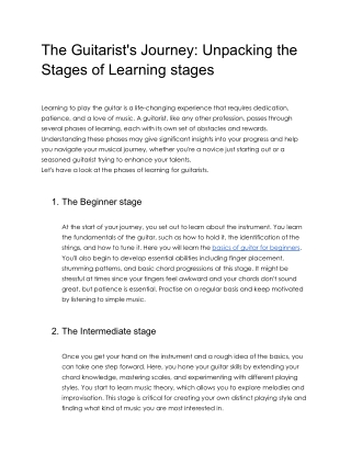 The Guitarist's Journey_ Unpacking the Stages of Learning stages