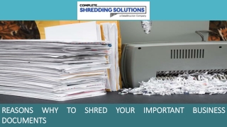 Reasons Why to Shred Your Important Business Documents