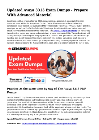 Necessary 3313 PDF Dumps for Prime Scores