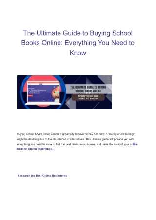 The Ultimate Guide to Buying School Books Online: Everything You Need to Know