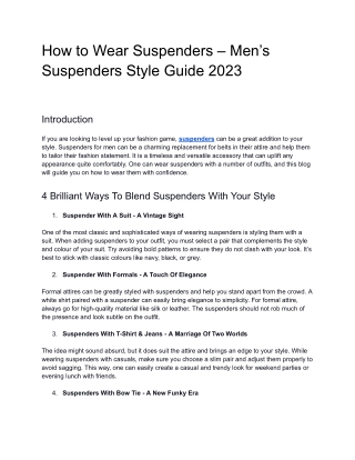 How to Wear Suspenders – Men’s Suspenders Style Guide 2023