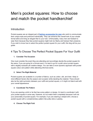 Men’s pocket squares_ how to choose and match the pocket handkerchief