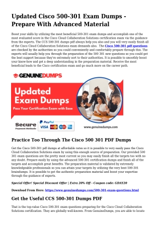 500-301 PDF Dumps To Increase Your Cisco Quest