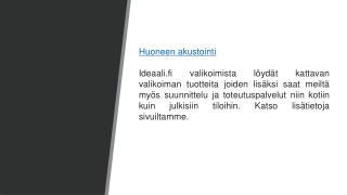 Huoneakustiikka  ideaali.fi.