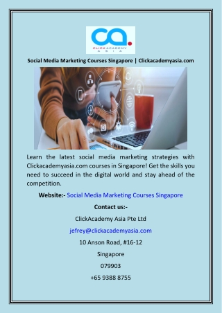 Social Media Marketing Courses Singapore  Clickacademyasia