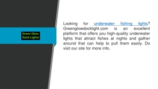 Underwater Fishing Lights Greenglowdocklight.com