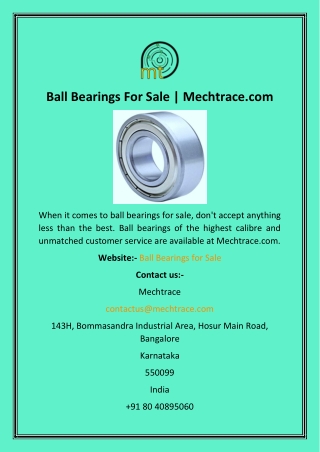 Ball Bearings For Sale  Mechtrace