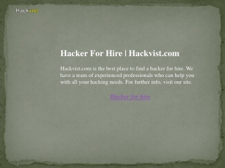 Hacker For Hire  Hackvist.com