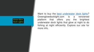 Best Underwater Dock Lights Greenglowdocklight.com