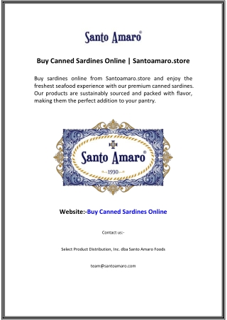 Buy Canned Sardines Online Santoamaro.store