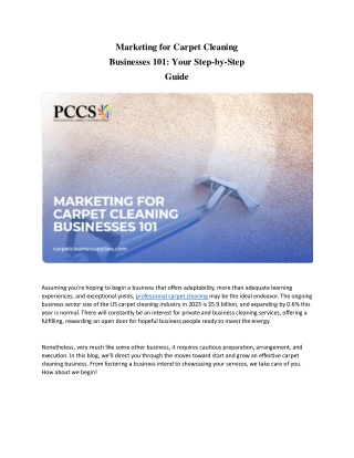 Marketing for Carpet Cleaning complete document