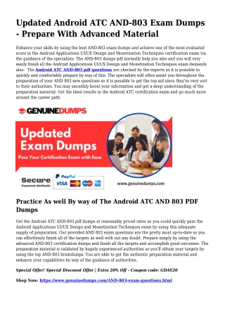 AND-803 PDF Dumps The Supreme Source For Preparation