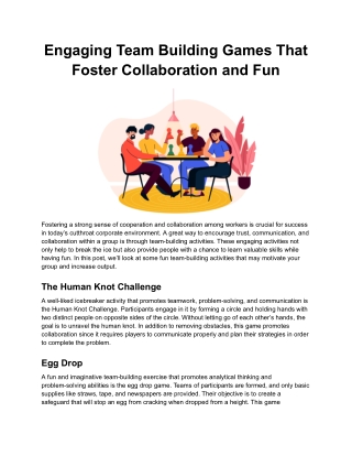 Engaging Team Building Games That Foster Collaboration and Fun