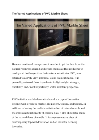 The Varied Applications of PVC Marble Sheet (1)