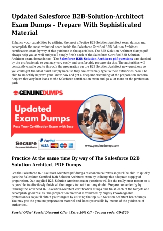 B2B-Solution-Architect PDF Dumps To Quicken Your Salesforce Trip