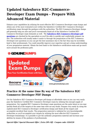 B2C-Commerce-Developer PDF Dumps The Greatest Source For Preparation