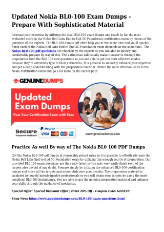 BL0-100 PDF Dumps For Ideal Exam Success