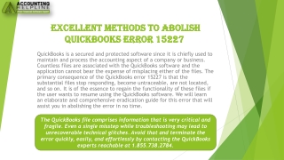 Easy method to fix QuickBooks Error 15227