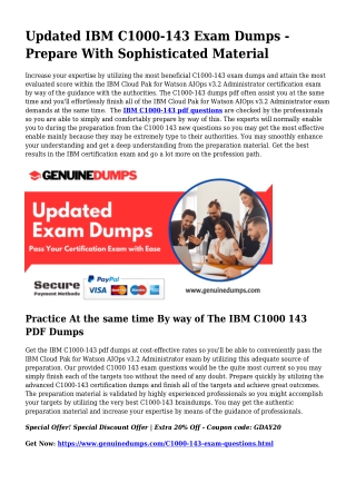 C1000-143 PDF Dumps For Very best Exam Good results