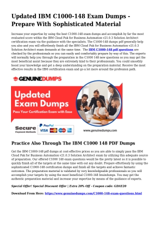 C1000-148 PDF Dumps The Ultimate Supply For Preparation