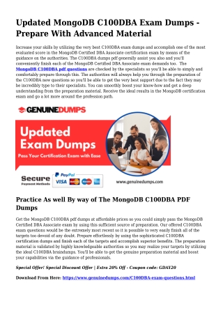 C100DBA PDF Dumps - MongoDB Certification Made Simple