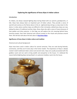 Satguru's _Exploring the significance of brass diyas in Indian culture