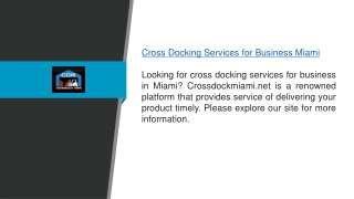 Cross Docking Services For Business Miami Crossdockmiami.net