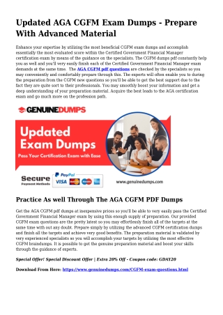 CGFM PDF Dumps For Very best Exam Success