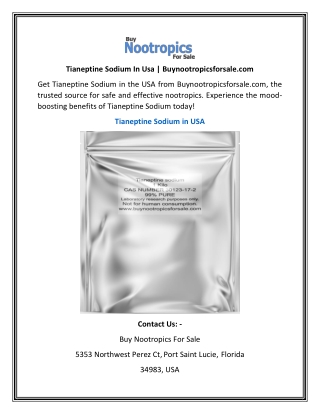 Tianeptine Sodium In Usa | Buynootropicsforsale.com