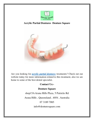 Acrylic Partial Dentures  Denture Square