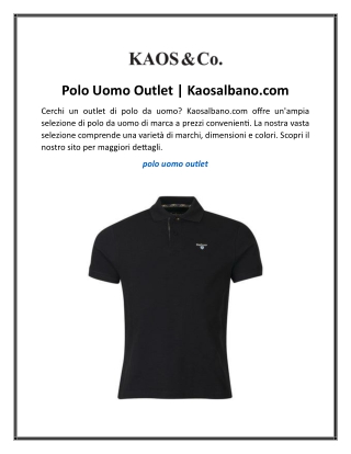 Polo Uomo Outlet  Kaosalbano.com