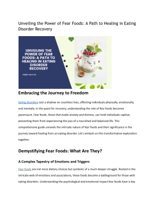 Unveiling the Power of Fear Foods_ A Path to Healing in Eating Disorder Recovery