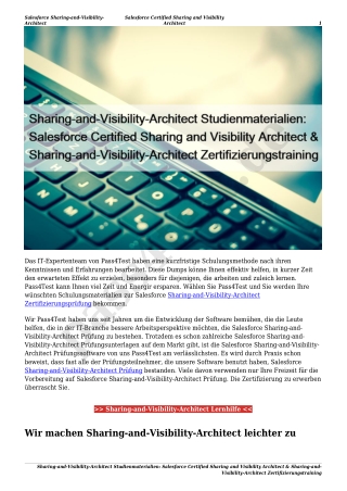 Sharing-and-Visibility-Architect Studienmaterialien: Salesforce Certified Sharing and Visibility Architect & Sharing-and