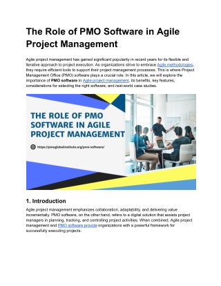 The Role of PMO Software in Agile Project Management