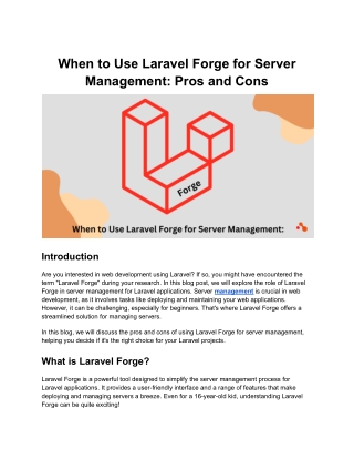 When to Use Laravel Forge for Server Management: Pros and Cons