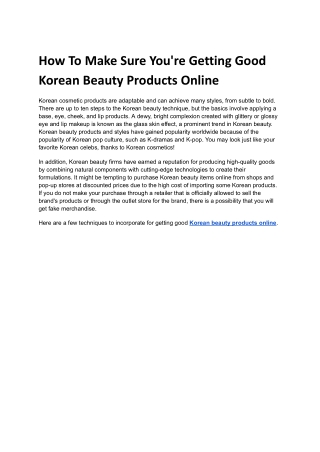 How To Make Sure You're Getting Good Korean Beauty Products Online