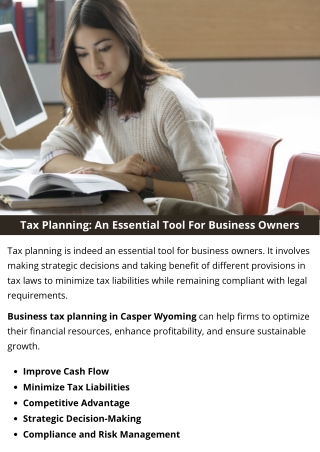 Tax Planning: An Essential Tool For Business Owners