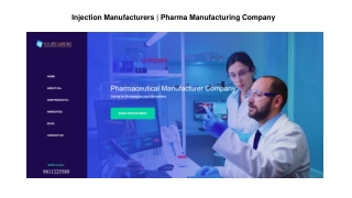 Injection Manufacturers | Pharma Manufacturing Company