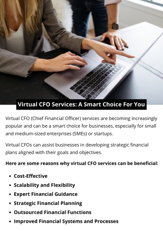 Virtual CFO Services: A Smart Choice For You