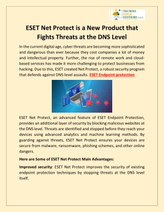 ESET Net Protect is a New Product that Fights Threats at the DNS Level