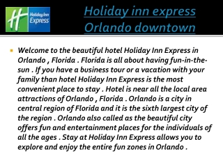 Holiday inn express orlando downtown