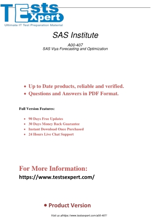 Master the A00-407 Exam - Unlock Your Potential in SAS Viya Forecasting and Optimization - Conquer the 2023 Exam with Co