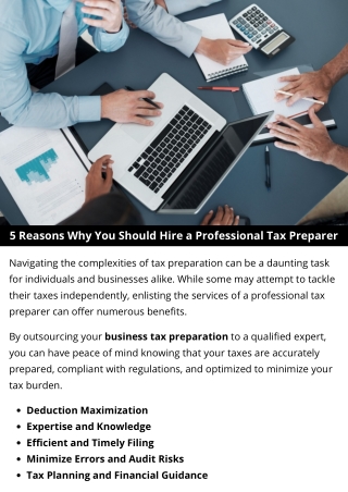 5 Reasons Why You Should Hire a Professional Tax Preparer