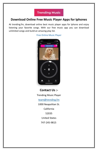 Download Online Free Music Player Apps for Iphones