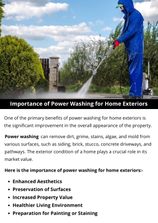 Importance of Power Washing for Home Exteriors